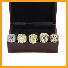1971 1977 1992 1993 1995 ANILLO de CAMPEÓN DALLAS COWBOYS SUPER BOWL, 5 UNIDS ANILLO SET CON CAJA DE MADERA COLECCIÓN