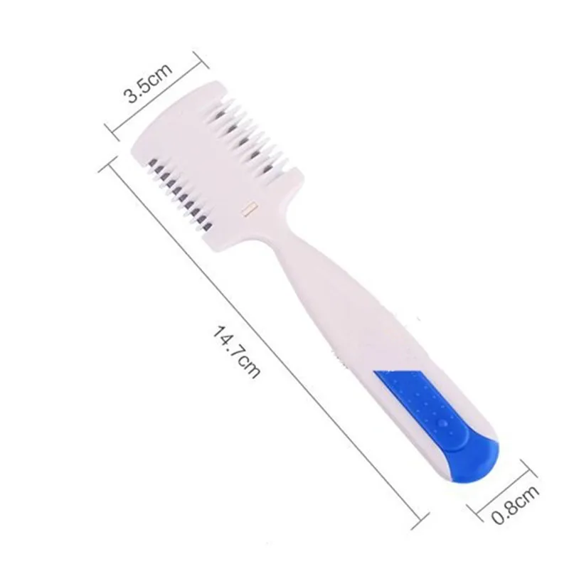Двухсторонняя прочная случайная Парикмахерская Инструменты для макияжа триммер для стрижки волос Бритва Расческа с лезвием для истончения челки DIY Профессиональная щетка для волос