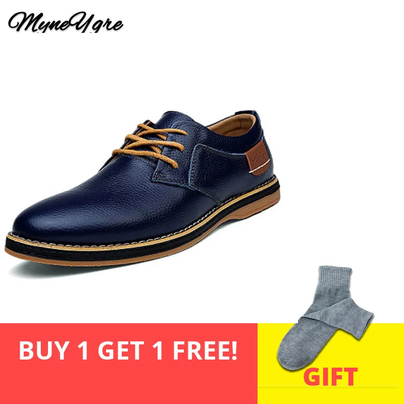 

Hot Sale Men Leather Round Head Shoes Trend Casual Shoes Male Oxford Leather Dress Shoes Men Flats Plus Big Size Sneakers