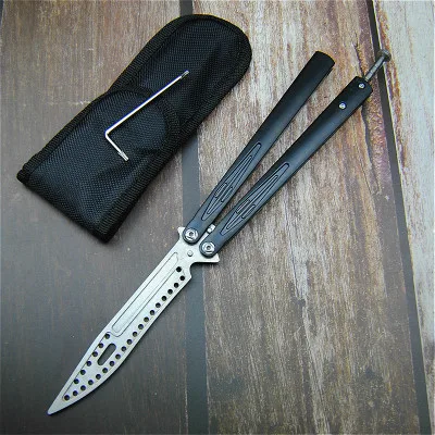 PEGASI CS GO 1" 440c высококачественный стальной тренировочный нож-бабочка 3 модных американских стиля+ ножевая муфта+ гаечный ключ - Цвет: C