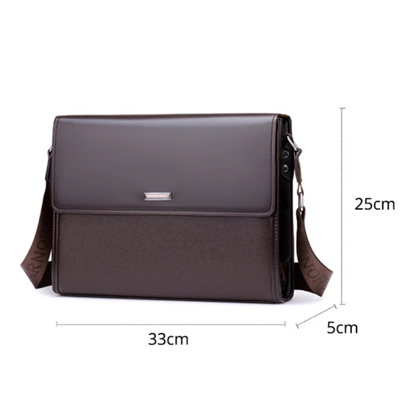 PU Leather Men Briefcase Shoulder Bags Brand Men's Messenger Bag Male Laptop Bag Business Fashion Large Capacity Travel Bag