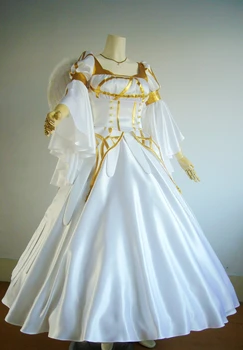 

Euphemia Euphy Code Geass White Lolita Uniforms Cosplay Costume Free Shipping + Wings