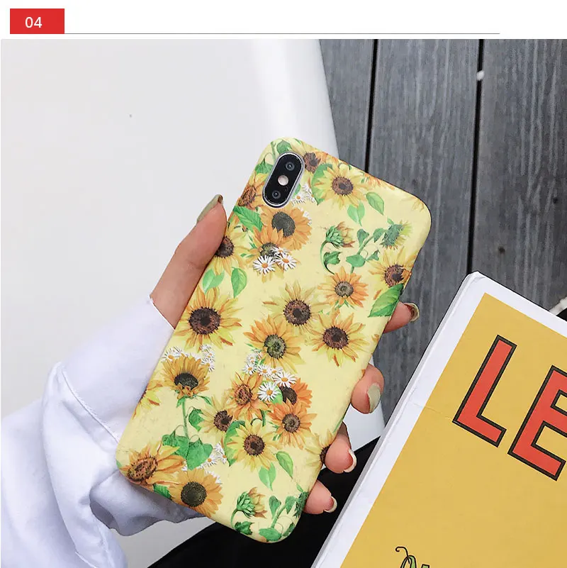 Silicone Flower Case For iPhone 8 8plus 7 7 Plus Phone Case For iphone 6 s 6s Plus X XR XS Max Cases Cover Coque Capinha Funda (22)