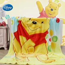 Disney Cartoon żółty kubuś i przyjaciółmi miękki flanelowy koc rzut dla dziewczynek chłopców na kanapa z funkcją spania kanapa 150X200CM upominek dla dzieci(China)