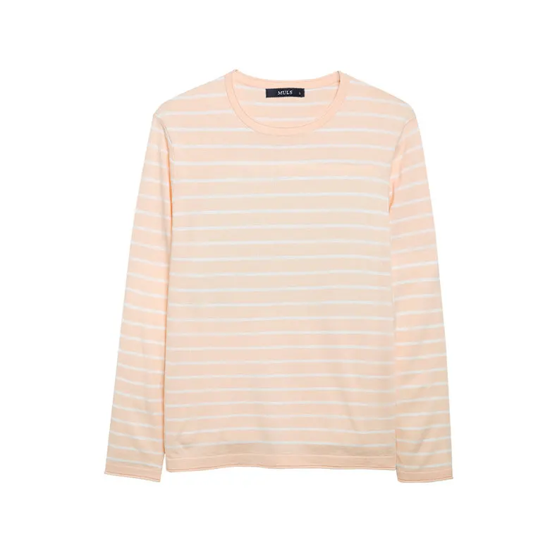 Autumn Sweater T Shirt Men Striped O Neck Male Sweater Pullovers Hight Quality Thin Knitted Tshirt 2018 Spring Winter Brand Muls-12