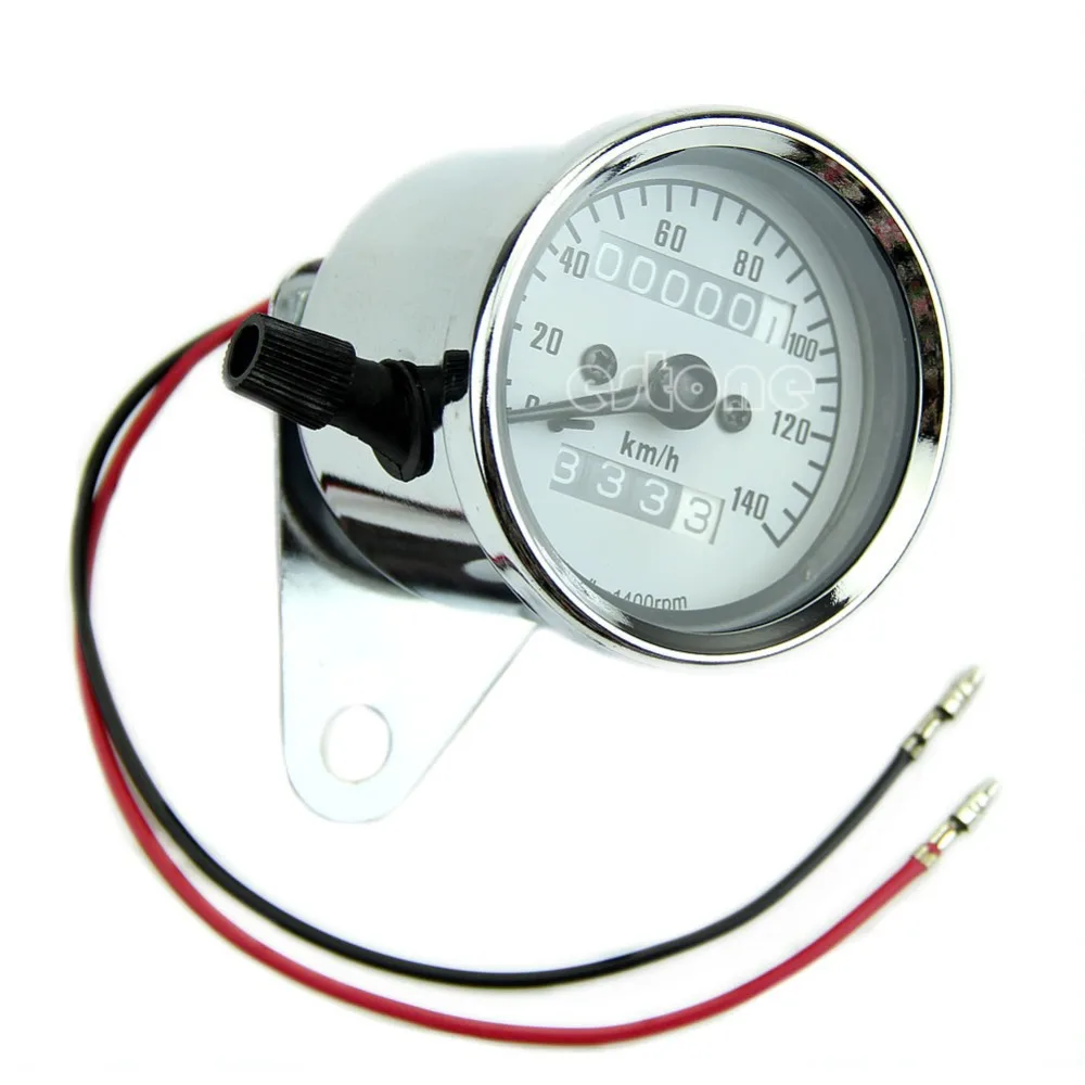 

Motorcycle Dual Odometer Speedometer Gauge Test Miles Speed Meter Universal