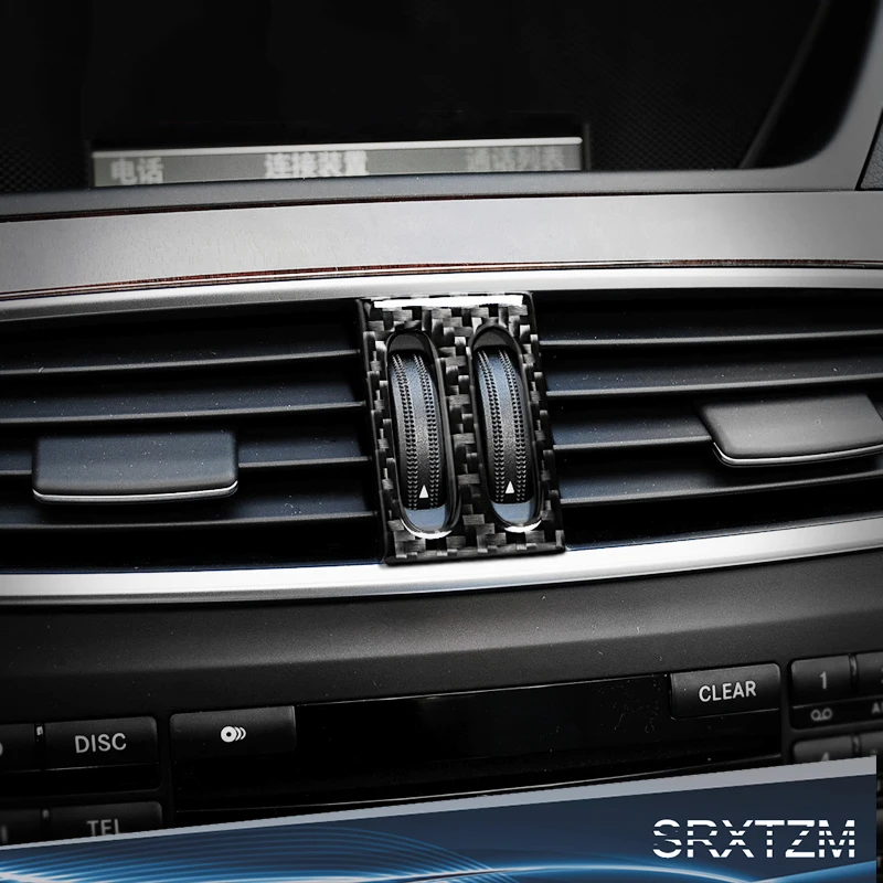 

SRXTZM For Mercedes W204 C CLASS 2011 2012 2013 100% Real Carbon Fiber Car Interior Accessories Air Outlet Knob Car Stickers 1pc