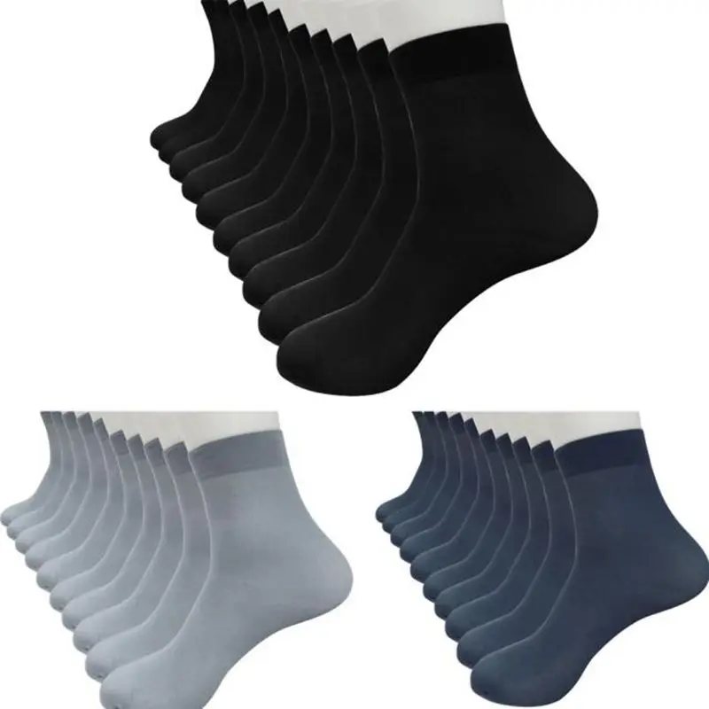 

Socks 2017 New Fashion 10 Pairs Bamboo Fiber Ultra-thin Elastic Silky Short Silk Comfortable Breathable Christmas Men Socks#Z10