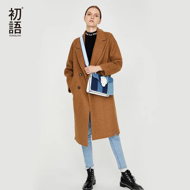Toyouth Woolen Winter Women Coats Casual Warm Thick Coat Abrigo Mujer Blend Overcoat Long Ladies Wool Pockets New Coat 2018 Toyouth Woolen Winter Women Coats Casual Warm Thick Coat Abrigo Mujer Blend Overcoat Long Ladies Wool Pockets New Coat 2018