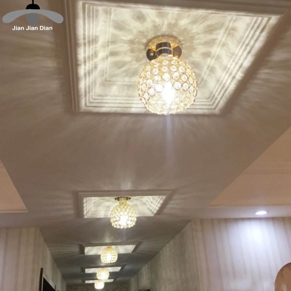 

Modern Crystal E27 LED Bulb Ceiling Lamp 220V Indoor Lighting Restaurant Decoration Iron Celling Light Fixture