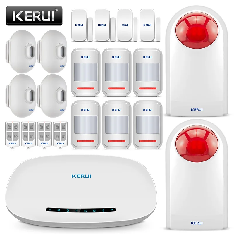 

KERUI Wireless Home Alarm GSM Alarm System Security Burglar Alarm Kit With 110db Outdoor Siren Motion Sensor Door/window Sesor