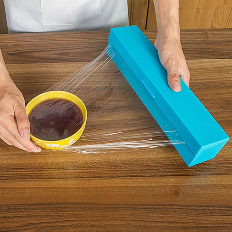 Convenient Plastic Kitchen Foil And Cling Film Wrap Dispenser Cutter