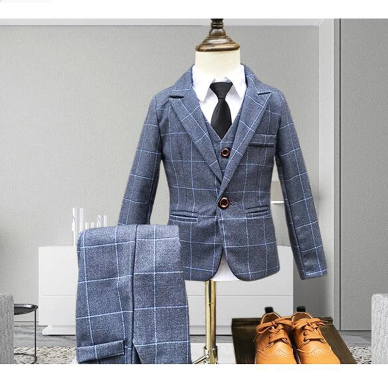

Baby Boy Clothing Set Boy Blazer Set Tuxedo Suits Jacket + Vest + Pants 3pcs Formal Suit for Wedding Winter Clothes Set Velvet