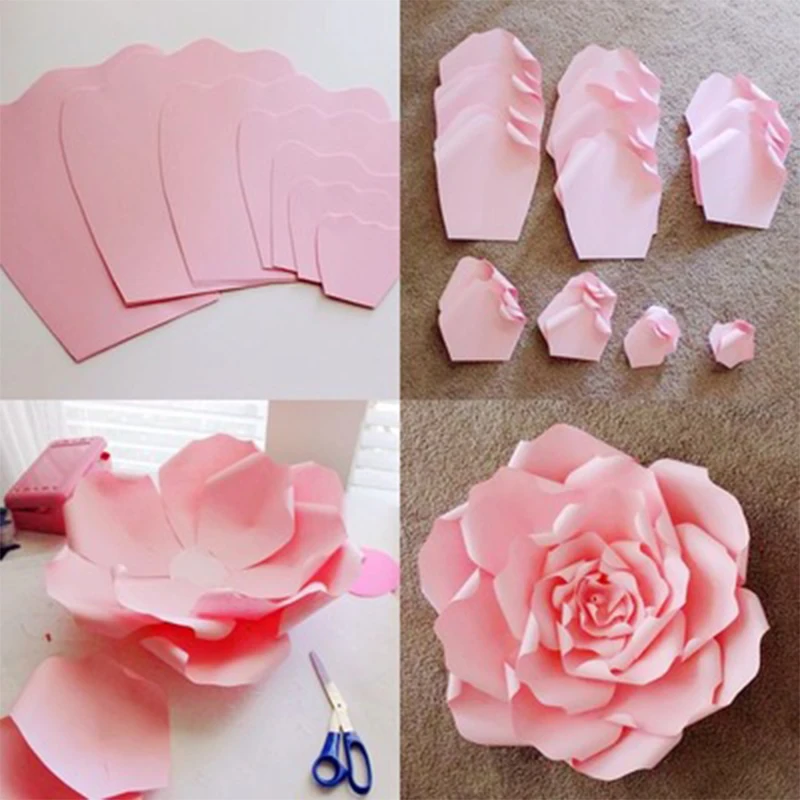 Flores de papel DIY de 30CM, rosa de papel Para Boda y evento, cumpleaños,  decoración de Baby Shower, telones de fondo para bebé, guardería,  espectáculo de moda|Flores artificiales y secas| - AliExpress