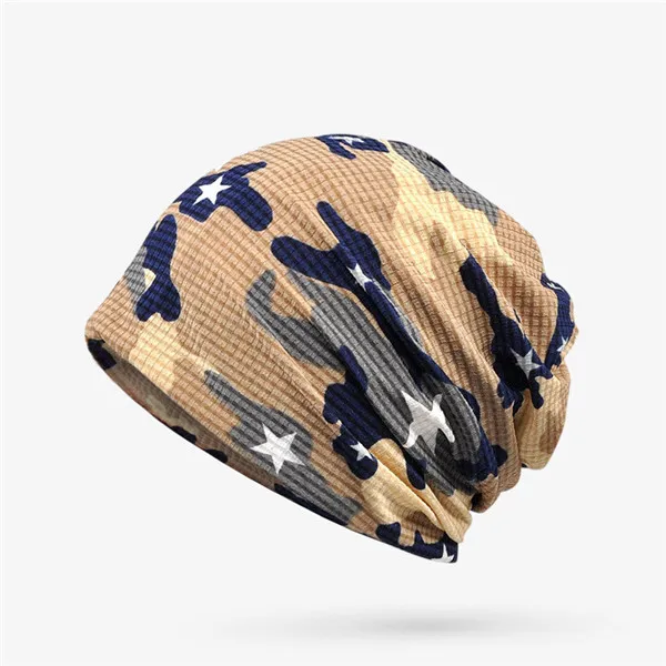 Летние тонкие комплекты шапка вязанная двойного назначения льняная дышащая модная спортивная шапка ветрозащитная камуфляжная Baotou Солнцезащитная женская шапка - Цвет: army