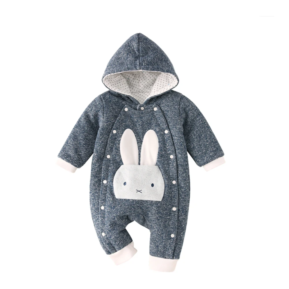 Baby Grow Boys Girls Toddlers Romper Jumpsuit Rabbit Bunny Print Poppers Black