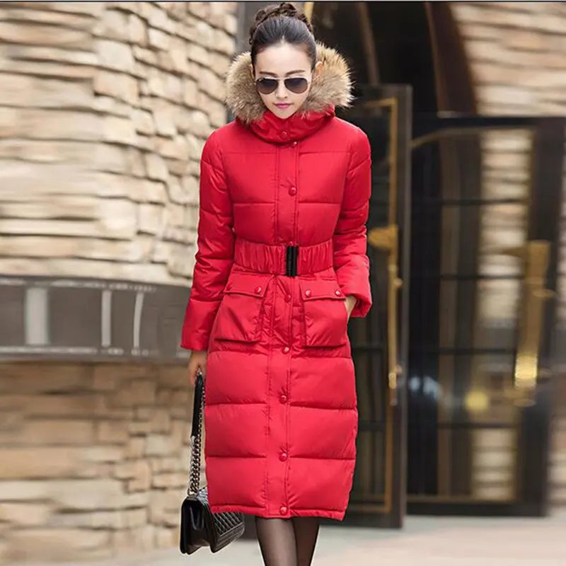 Parka Long Genou 3 rouge Femmes Green Plus Épaississent Veste kaki 1 Femme army Sur Parkas Noir 2 Hiver Taille Manteau 4 2017 De Coton f8nPq0qw