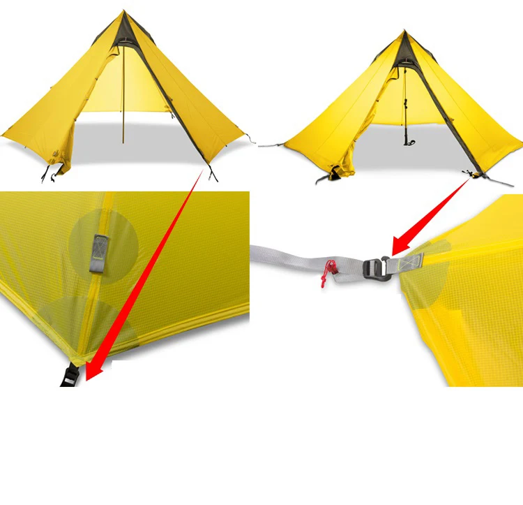 Barraca de Acampamento Credo Flame's 2 3person Pirâmide 15d 3 temporada Revestimento Costura Selada Silnylon Nenhum Pólo Caminhadas Ultraleve 9 High Quality Esporte e Lazer