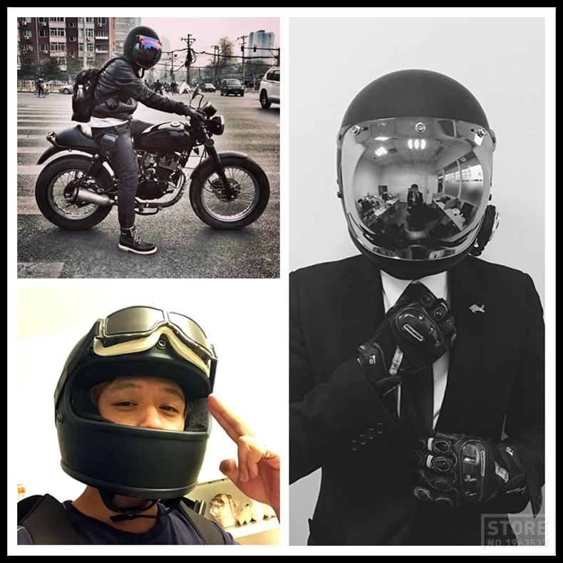 AMZ мотоциклетный шлем Полнолицевой шлем для мотокросса Retrol rbike Riding Racing Casco Moto с точечной сертификацией