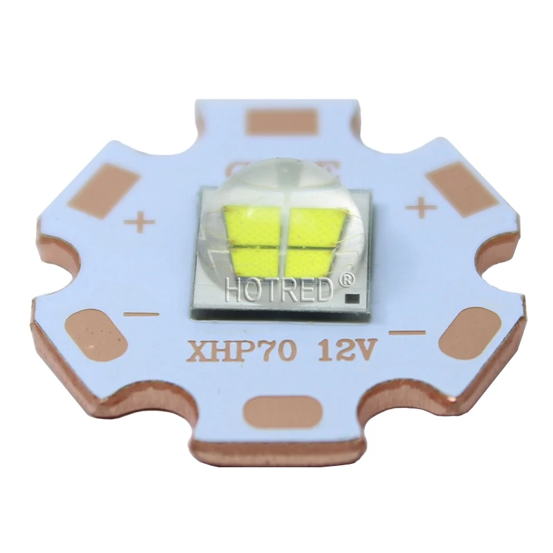 1PCS 7070 20W 6V 12V Led replace Cree XLamp XHP70.2 XHP50.2 LED Emitter Cool White6500K Blue LED Chip Light with 20mm Cooper PCB