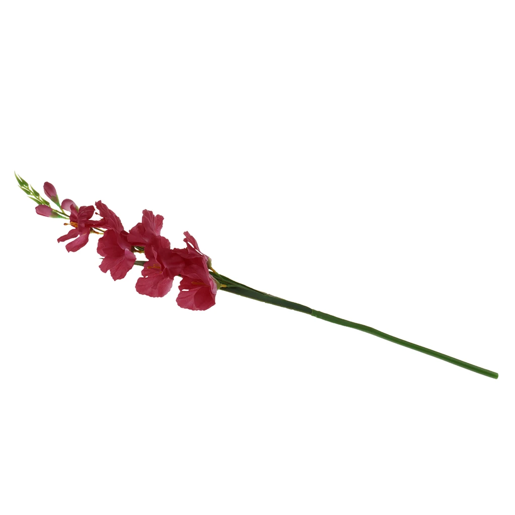 80cm Artificial Gladiola Gladiolus Flower Stem Home Garden Decor Rose Red