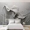 Custom Wallpaper 3D Stereoscopic Embossed Gray Beauty Oil Painting Modern Abstract Art Wall Mural Living Room Bedroom Wallpaper ► Photo 2/6