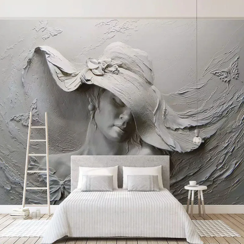 Custom Wallpaper 3D Stereoscopic Embossed Gray Beauty Oil Painting Modern Abstract Art Wall Mural Living Room Bedroom Wallpaper Custom Wallpaper 3D Stereoscopic Embossed Gray Beauty Oil Painting Modern Abstract Art Wall Mural Living Room Bedroom Wallpaper