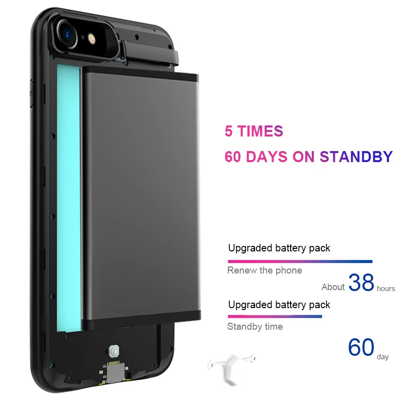5800mAh Slim Ultra Thin External Backup Battery Charger Case for iPhone 6 6s 7 8 Battery Case Power Bank Charging Case Cover