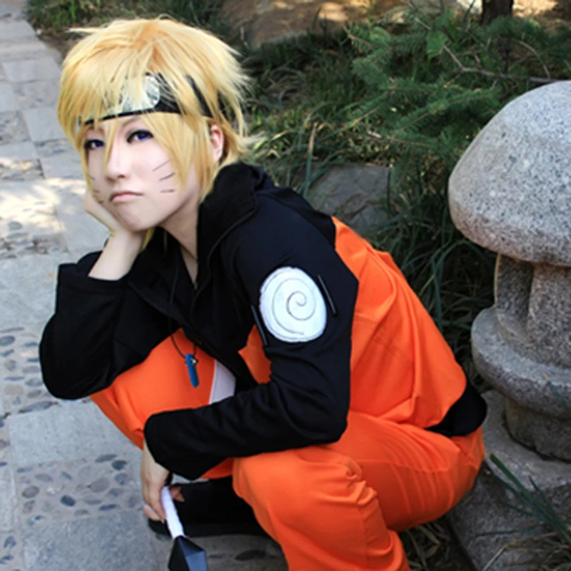 Naruto Costume de Cosplay Naruto Uzumaki Anime complet costumes haut