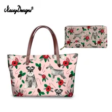 Женские сумки для шопинга Schnauzer, Рождественская сумка с принтом собаки, женская сумка через плечо, женская сумка-мессенджер, женская сумка