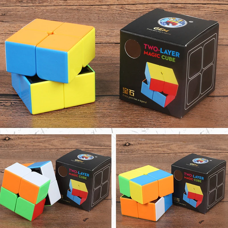 Shengshou GEM 2x2 Профессиональная скорость магический куб 2x2 головоломка красочные липкие Развивающие игрушки для детей