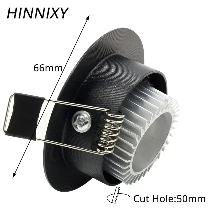Hinnixy LED 3 Вт потолочный светильник серебристо черный белый 55 мм отверстие 110 В 240