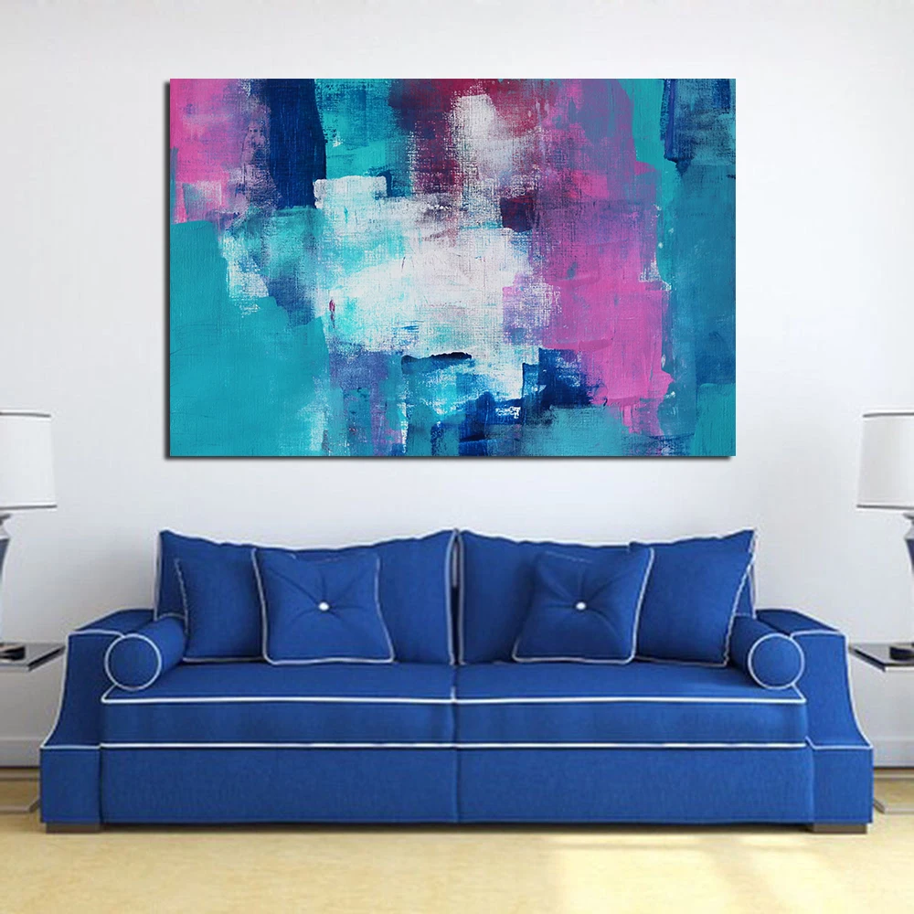 

QKART Wall art Home Decor Perple Abstract Oil Paintings on Canvas Wall Pictures for living Room No Framed