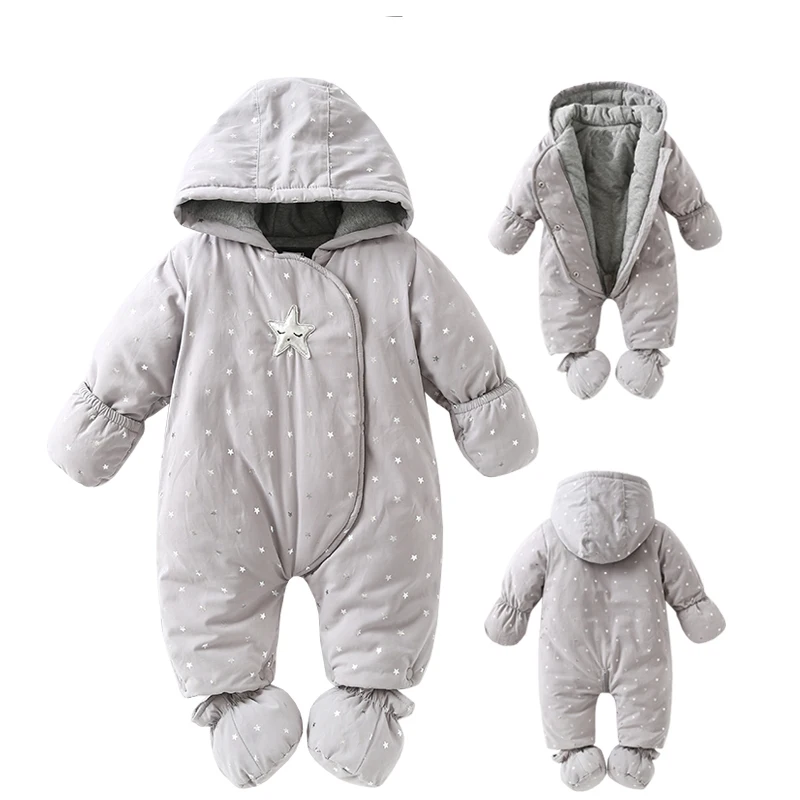 

Newborn baby romper Winter 2018 baby girl boy Snowsuit warm baby girls clothing hoodies Newborn overalls clothes kids children j