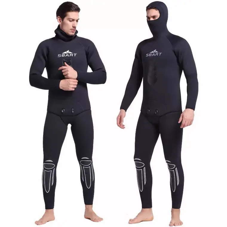 A1 Sbart подводная рыбалка черный 2 шт. гидрокостюм 5 мм freediving supratex отдельный пиджак фермер Джон с капюшоном мокрого костюма - Цвет: A1
