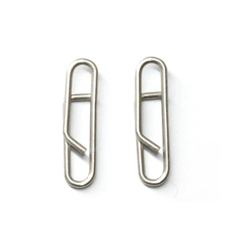 

100pcs Stainless Steel Clips Fast Snaps Clip On Fishing Clips Connector Easy&Quick Change Lure Snaps for Freshwater Saltwater