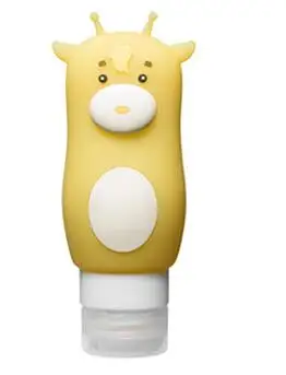 Новая многофункциональная портативная бутылка для путешествий, мультяшная модель животных, силиконовая бутылка для детей - Цвет: 90ml Giraffe