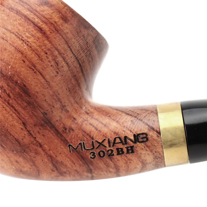MUXIANG Churchwarden Long Stem kevazingo wood Smoking Pipe 3mm Filter Wooden Tobacco Pipe Acrylic Mouthpiece ad0008