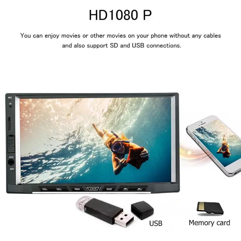 Discount 2 Din android car radio 7 Inch Touch  Android 8.1 Car Stereo MP5 Player GPS navigation Support GPS Navi FM Radio WiFi Carplay 10