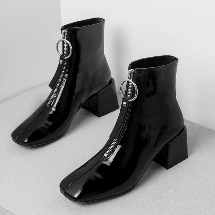 trendy black ankle boots