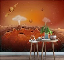 Custom wallpaper cartoon starry alien space space background wall decoration waterproof material Custom wallpaper cartoon starry alien space space background wall decoration waterproof material