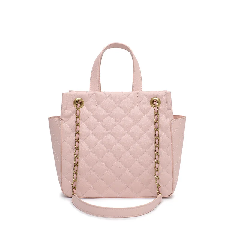 

Caker Brand 2019 Women Large Big pink Handbag Fashion Diamond Lattice Handbag Travel Chain Crossbody Bags Drop shipping
