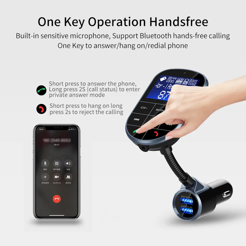 Bluetooth автомобильный комплект fm передатчик MP3 плеер X дисплей двойной порт USB AUX
