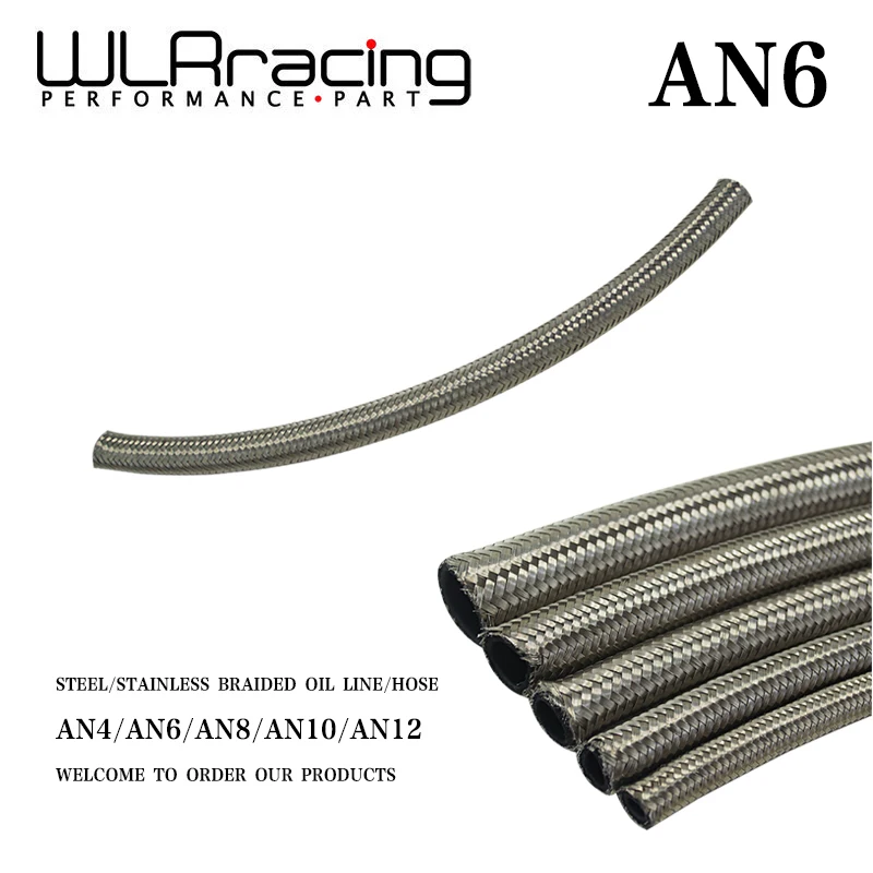 

WLR RACING - AN6 6AN AN-6 ( ID 8.6MM / 0.34" ) STAINLESS STEEL BRAIDED FUEL OIL LINE WATER HOSE ONE FEET 0.3M WLR7112-1