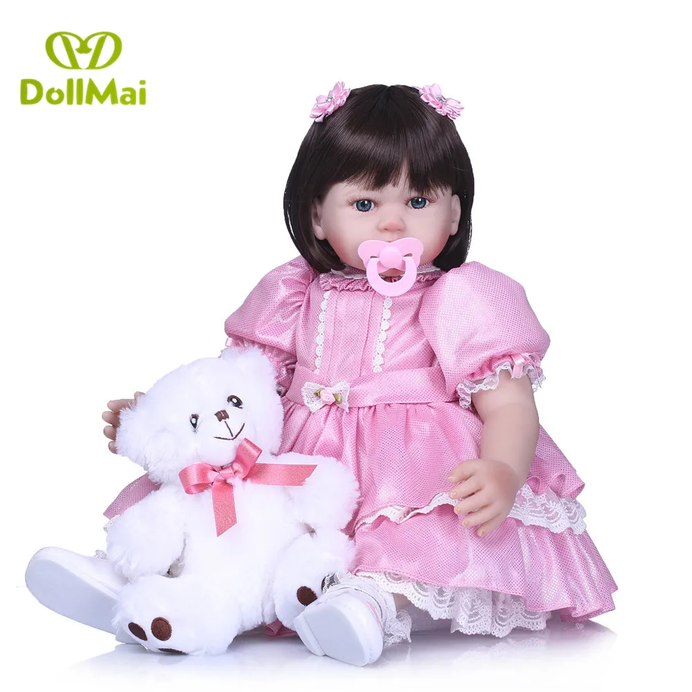 Силиконовые Reborn Baby Doll игрушки 58 см принцессы для малышей как живой Bebe девочек Brinquedos детский подарок на день рождения bonecas