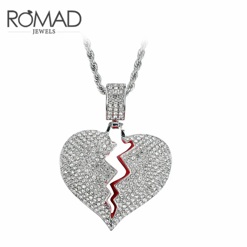 

Iced Out Bling Rhinestone Cubic Zirconia Necklace Men Golden Finish Miami Cuban Link Chain Men's Hip hop Necklace Jewelry Z3