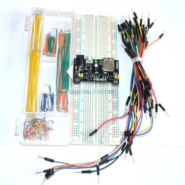 

3.3V/5V Breadboard power module+MB-102 830 points Bread board kit +65 Flexible jumper wires wholesale+140pcs jumper wire box