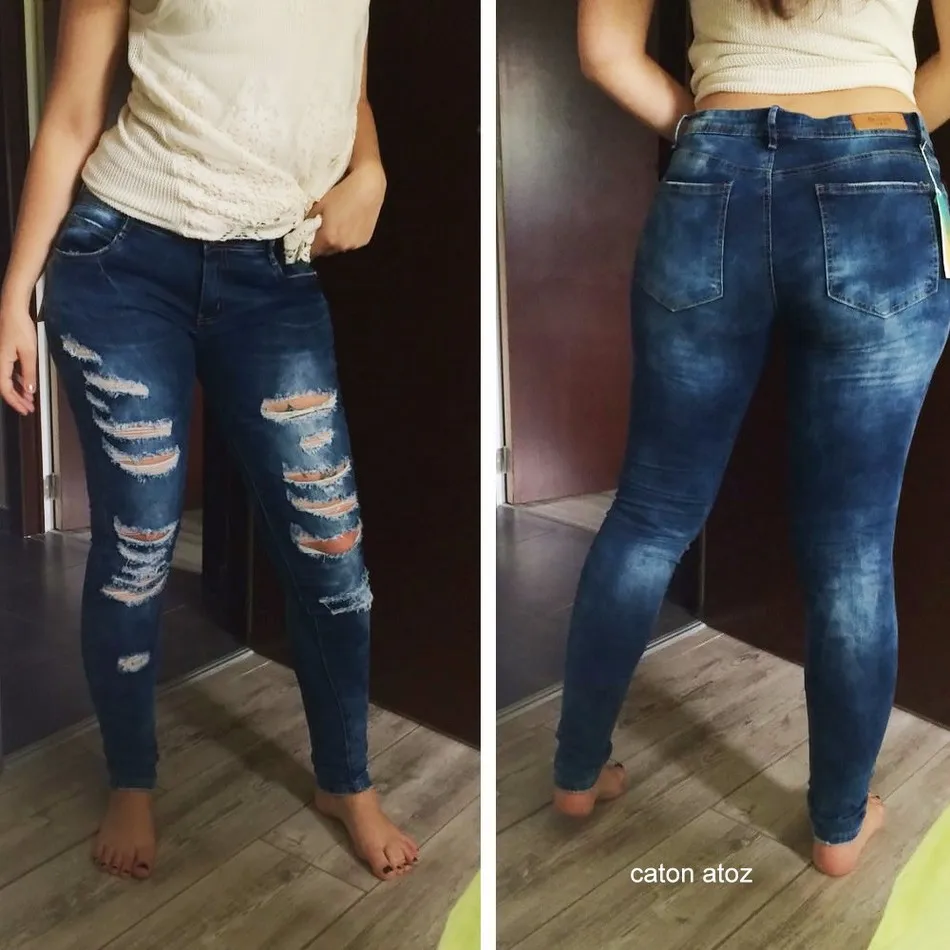 Leiouna новые женские хлопчатобумажные брюки стрейч женские рваные отбеленные узкие джинсы свободные джинсы для женщин бойфренд Broeken