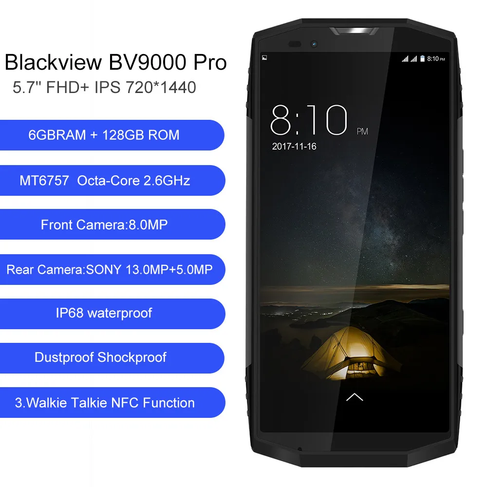 Blackview BV9000 Pro IP68 Водонепроницаемый мобильный телефон nfc 5 7 &quot18:9 FHD + полный Экран 6 ГБ