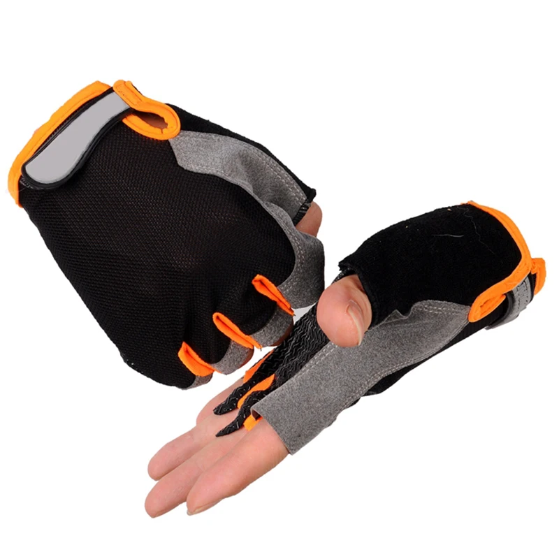 

Men Gloves Half Finger Soft Fabric Breathable Anti Slip Weight Lifting Sports Gym Gloves Sports Gym Gloves Wrist Support
